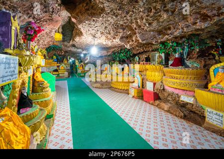 Buddha-Statuen in den Shwe Oo Min Caves, Kalaw, Shan State, Myanmar (Birma), Asien Stockfoto