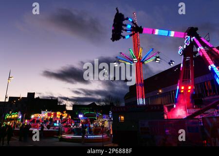 Derby City Messe auf dem Marktplatz am 20. Februar 2023 Stockfoto