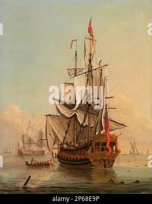 Versand in Ruhe. Peter Monamy. 1700-1725. Stockfoto