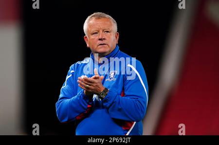 Dateifoto vom 17.-08-2022 von Middlesbrough Manager Chris Wilder, der Watford als neuer Cheftrainer für einen Deal bis zum Ende der Saison bekannt gegeben hat. Ausgabedatum: Dienstag, 7. März 2023. Stockfoto