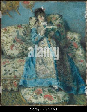 Pierre-Auguste Renoir, Portrait von Madame Monet (Madame Claude Monet Reading), c. 1874, Öl auf Leinwand. Stockfoto