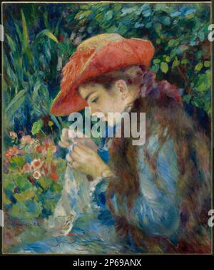 Pierre-Auguste Renoir, Marie-Thérèse Durand-Ruel Sewing, 1882, Öl auf Leinwand. Stockfoto