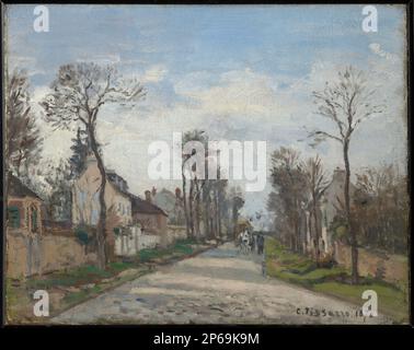 Camille Pissarro, Route de Versailles, Louveciennes, 1870, Öl auf Leinwand. Stockfoto