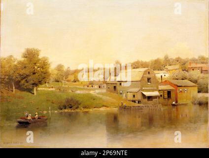 Henry Pember Smith, Village Landscape, 1881, Öl auf Leinwand. Stockfoto