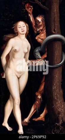 Eve, die Schlange und der Tod von Hans Baldung (1484-1545), Öl auf Holz, c. 1510-15 Stockfoto