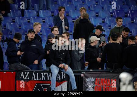 Stadio Olimpico, Rom, Italien. 7. März 2023. Europa Conference League Football; Lazio gegen AZ Alkmaar; AZ Alkmaats Fans Credit: Action Plus Sports/Alamy Live News Stockfoto