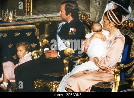 Die Taufe von Prinz Carl Philip in der Churce im Königlichen Palast in Stockholm 1979-08-31 Stockfoto