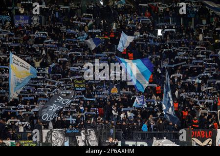 Stadio Olimpico, Rom, Italien. 7. März 2023. Europa Conference League Football; Lazio gegen AZ Alkmaar; Lazios Fans Credit: Action Plus Sports/Alamy Live News Stockfoto