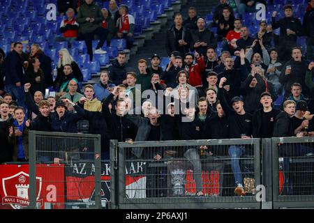 Stadio Olimpico, Rom, Italien. 7. März 2023. Europa Conference League Football; Lazio gegen AZ Alkmaar; AZ Alkmaats Fans Credit: Action Plus Sports/Alamy Live News Stockfoto