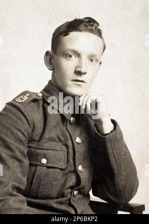 Im ersten Weltkrieg war ein britischer Soldat, ein Essex Territorial Privatmann im Army Service Corps. Stockfoto