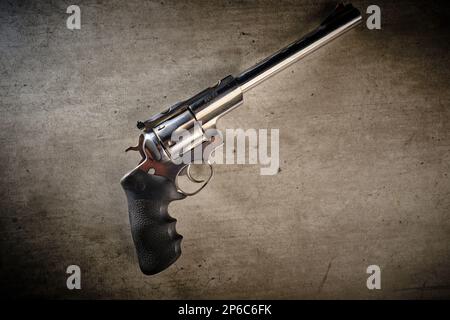 Eine Nahaufnahme einer Ruger Super Redhawk 44 Magnum-Pistole Stockfoto