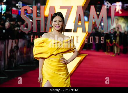 Lucy Liu nimmt an einer Sondervorführung für Shazam Teil! Fury of the Gods, am Cineworld Leicester Square in London. Foto: Dienstag, 7. März 2023. Stockfoto