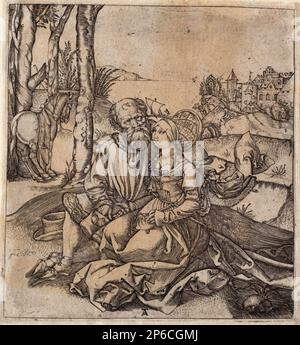 Nach Albrecht Dürer, dem schlecht sortierten Ehepaar, das auf Papier graviert. Stockfoto