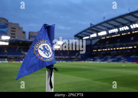 London, Großbritannien. 07. März 2023. Allgemeiner Blick in das Stadion während des Fußballspiels Chelsea FC vs Borussia Dortmund, UEFA Champions League in London, Großbritannien, März 07 2023 Gutschrift: Independent Photo Agency/Alamy Live News Stockfoto