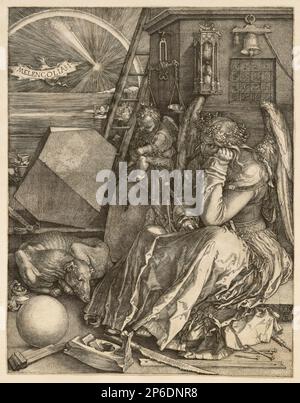 Albrecht Dürer, Melencolia I, 1514, Gravur auf Papier. Stockfoto