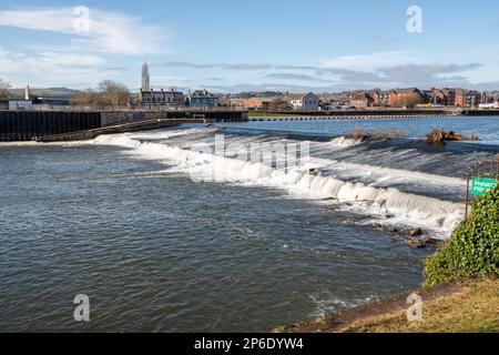 Trews Wehr auf dem Fluss exe in Exeter Stockfoto