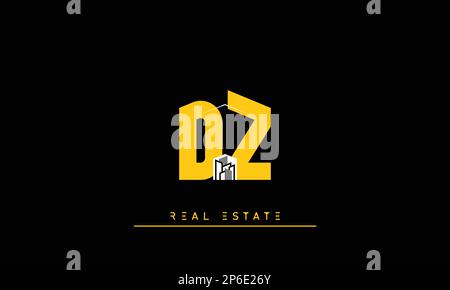 Immobilienbriefe Initialen Monogramm Logo DZ , ZD Stock Vektor