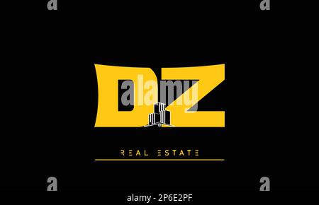 Immobilienbriefe Initialen Monogramm Logo DZ , ZD Stock Vektor