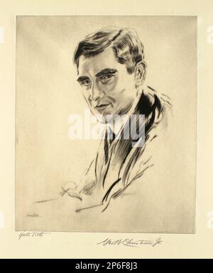 Walter Tittle, The Arms Conference Portfolio: George B. Christian, 1921-22, Drypoint auf gewebtem Papier. Stockfoto