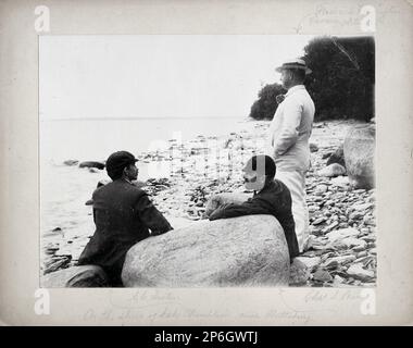 Unbekannt, am Ufer des Lake Champlain, nahe Plattsburg, c. 1900, Albuminabdruck. Stockfoto