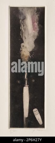 Joseph Goldyne, 2. Pen (Illustration for Diary of a Young Girl von Anne Frank), c. 1985, handgefärbte Ätzung und Aquatint auf Papier. Stockfoto
