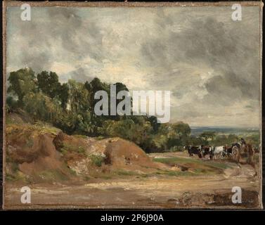 John Constable, Sandbanks und ein Wagen und Pferde auf Hampstead Heath, ca. 1820–25, Öl auf Leinwand. Stockfoto