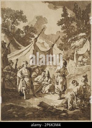 Jean-Baptiste Leprince, Russischer Tanz, 1769, Aquatint auf Papier. Stockfoto