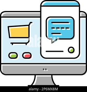 Darstellung der Symbole für den Support von Sales-Chats Stock Vektor