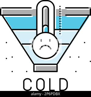 Vektorgrafik für Cold-Ableitungen mit Farbsymbole Stock Vektor