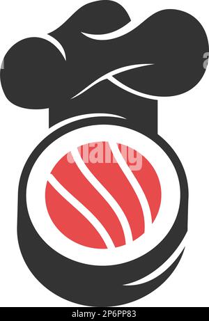 Sushi-Logo-Vorlage Symbol Illustration Markenidentität. Isolierte und flache Illustration. Vektorgrafik Stock Vektor