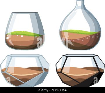 Abbildung: Tterrariumglasbehälter Stock Vektor