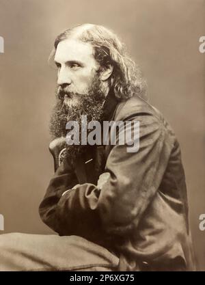 George MacDonald (1824-1905), schottischer Autor, Dichter und Pastor, in einem 1860er erschienenen Porträt des Londoner Fotografen William Jeffrey. MacDonald inspirierte viele Schriftsteller, darunter J.R.R. Tolkien, C.S. Lewis, G.K. Chesterton und W. H. Auden. Stockfoto