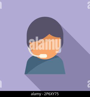 Callcenter-Symbol mit flachem Vektor. Rücklaufbox. Paketprodukt Stock Vektor