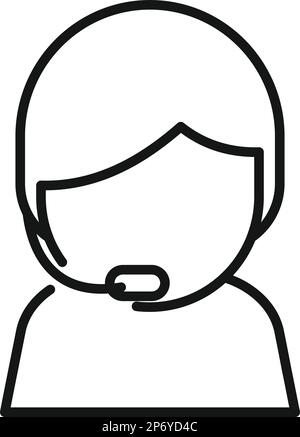 Konturvektor des Callcenter-Symbols. Rücklaufbox. Paketprodukt Stock Vektor