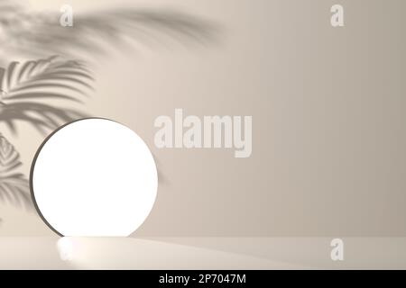 3D-Renderhintergrund mit pastellfarbenem Bogen und Tür für die Bildkomposition Stockfoto