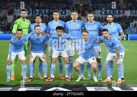 07. März 2023; Stadio Olimpico, Rom, Italien: UEFA Conference League, SS Lazio versus AZ Alkmaar;vLazios Startaufstellung Stockfoto