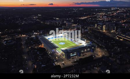 Peterborough, Großbritannien. 07. März 2023. Beim Spiel Peterborough United gegen Shrewsbury Town EFL League One, im Weston Homes Stadium, Peterborough, Cambridgeshire. Kredit: Paul Marriott/Alamy Live News Stockfoto