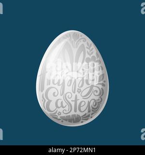 Osterei mit Happy Easter Handschrift Stock Vektor