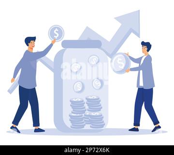 Partnerschaftskonzept, Diskussion, Collaboration-Projekt, Fundraising, Start-up-Investition, Brainstorming, Zusammenarbeit und Meinungsaustausch – flach Stock Vektor
