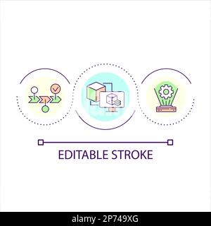 Metaverse Technologie Entwicklungsschleifenkonzept Symbol Stock Vektor