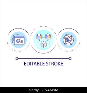 Symbol für Blockchain-Netzwerk-Technologie-Schleife Konzept Stock Vektor