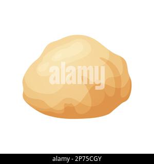 Frischer Rohteig zum Backen. Hausgemachtes, leckeres Brot. Karikatur aus hölzernen Küchen-Rollnadeln. Vektordarstellung für Menü, Café, Restaurant Stock Vektor