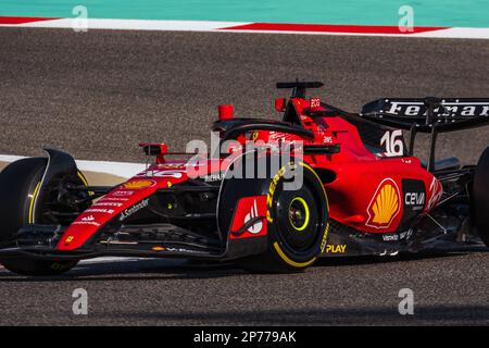 MANAMA, BAHRAIN, Sakhir Circuit, 3. März 2023: Nr. 16, Charles LECLERC, MCO, Team Scuderia Ferrari, während des Bahrain Formel 1 Grand Prix im B Stockfoto