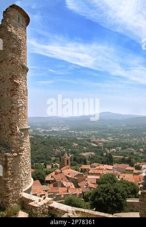 Grimaud, Altstadt von oben Stockfoto