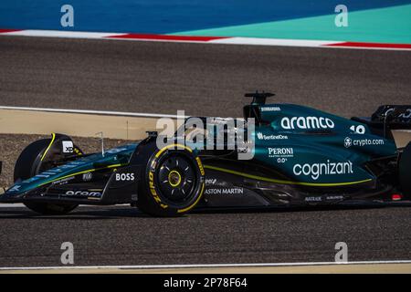 MANAMA, BAHRAIN, Sakhir Circuit, 3. März 2023: Nr. 18, Lance WALK, CAN, Aston Martin Formel-1-Team, während des Bahrain Formel 1 Grand Prix im Stockfoto