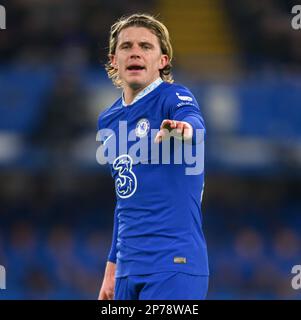 07. März 2023 - Chelsea / Borussia Dortmund - Runde 16 - zweite Etappe - Stamford Bridge Chelsea's Conor Gallagher während des Champions League-Spiels auf der Stamford Bridge. Bild : Mark Pain / Alamy Live News Stockfoto