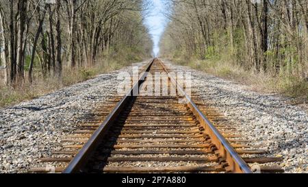 Bahngleise im Land Stockfoto