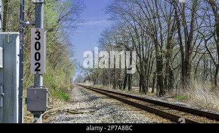 Bahngleise im Land Stockfoto