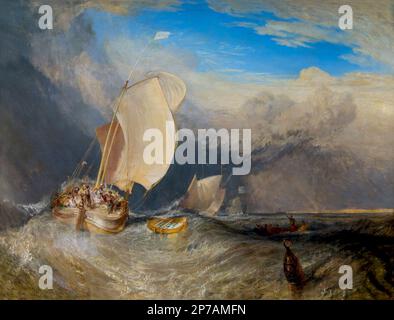 Fischerboote mit Hausierer Tarifverhandlungen für Fisch, JMW Turner, 1837-1838, Kunst Institut von Chicago, Chicago, Illinois, USA, Nordamerika, Stockfoto