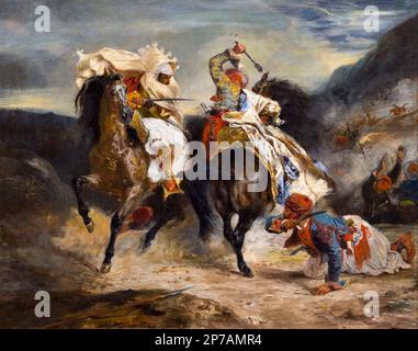 Die Bekämpfung der Giaour und Hassan, Eugene Delacroix, 1826, Kunst Institut von Chicago, Chicago, Illinois, USA, Nordamerika, Stockfoto